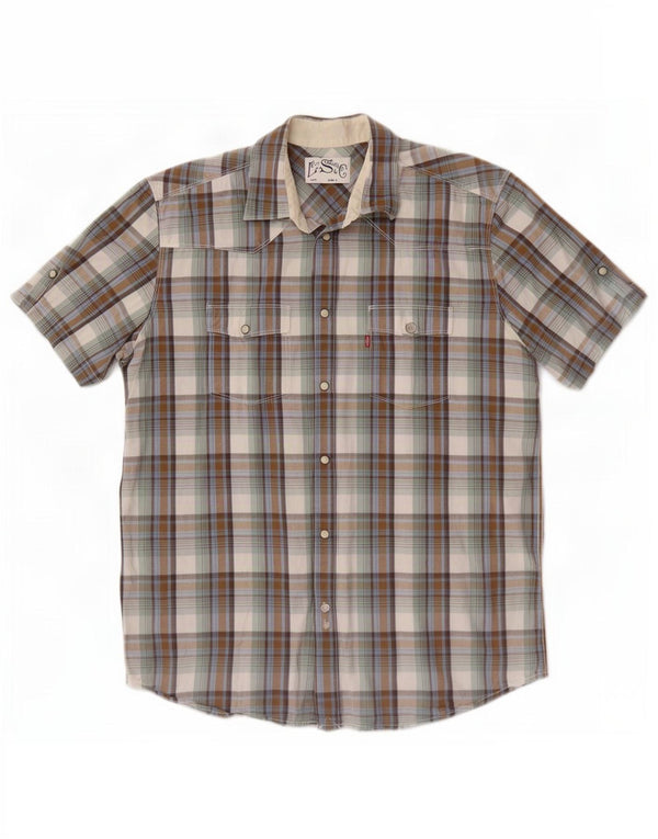 Levi's Camisa De Manga Corta De Cuadros Multicolores Grandes Hombre