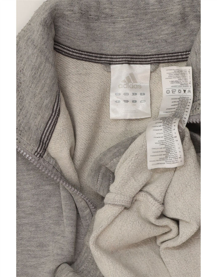 Adidas - Chaqueta de chándal para hombre, talla grande, algodón moteado gris