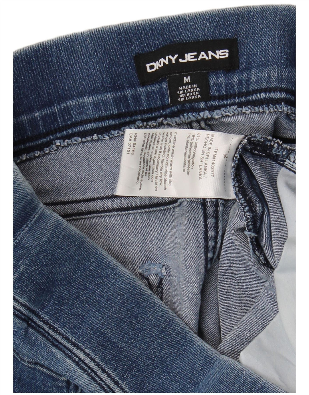 Pantalones cortos vaqueros DKNY para mujer medianos W30 algodón azul