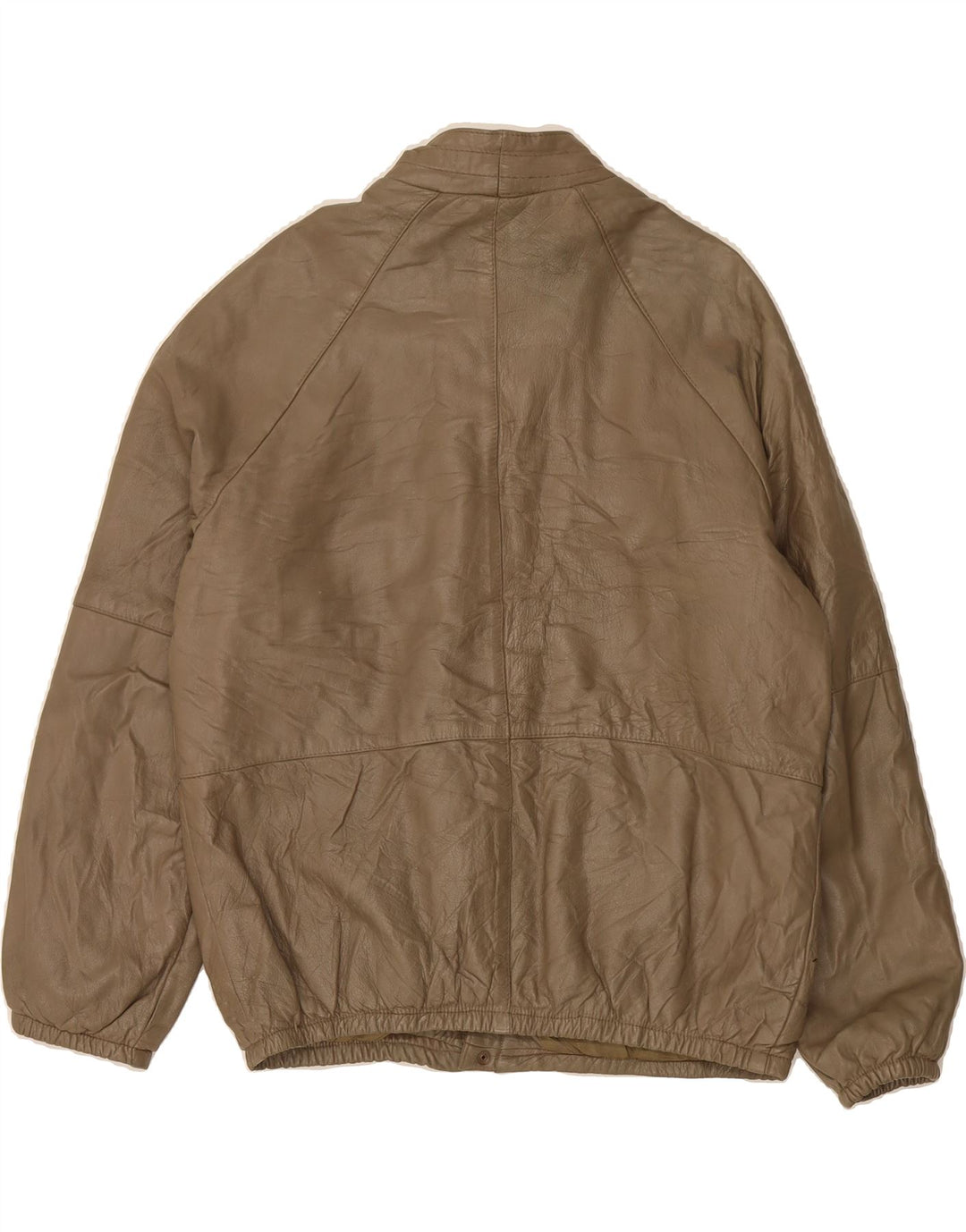 VINTAGE Mens Leather Jacket IT 52 XL Beige Leather Vintage Vintage and Second-Hand Vintage from Messina Hembry 