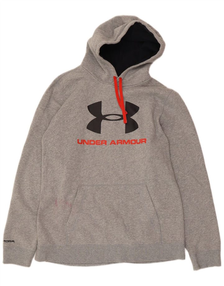 UNDER ARMOUR Jersey con capucha gráfica para hombre de algodón moteado gris grande