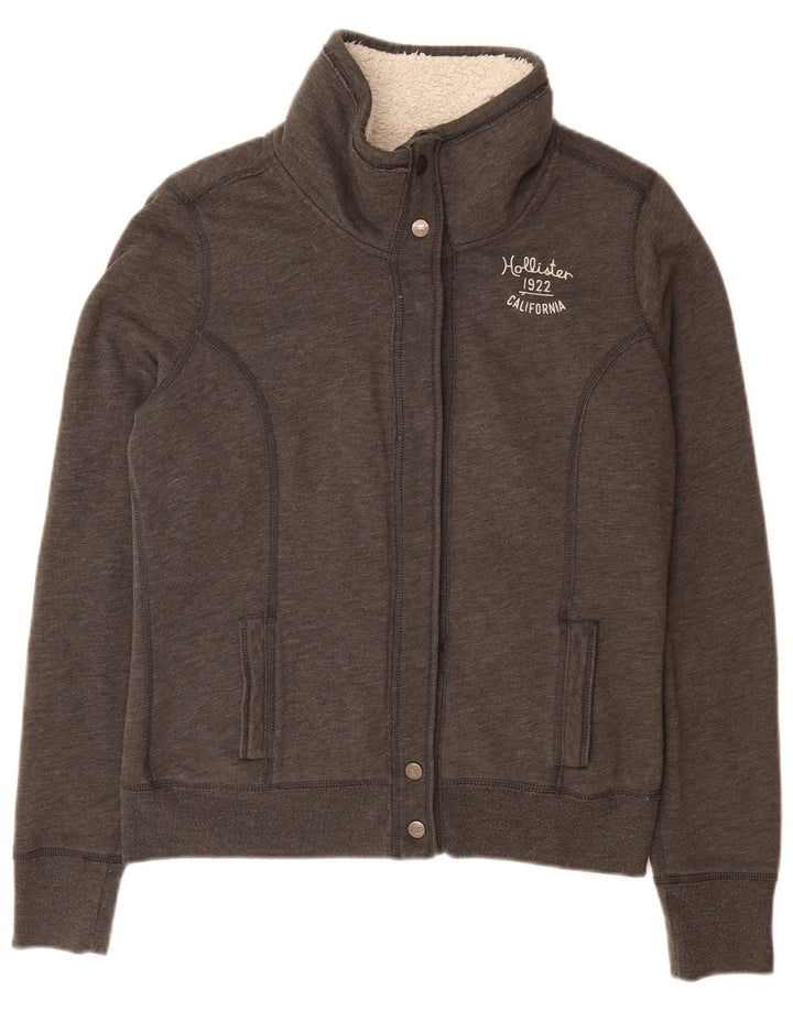 HOLLISTER Chaqueta de chándal Sherpa para mujer UK 46 Algodón gris grande