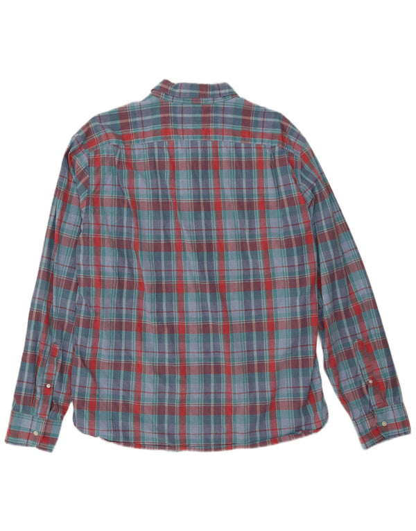 J. Crew Camisa ajustada para hombre XL Algodón a cuadros azules