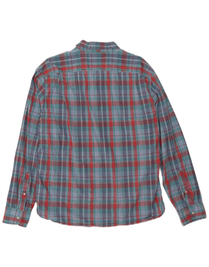 J. Crew Camisa ajustada para hombre XL Algodón a cuadros azules