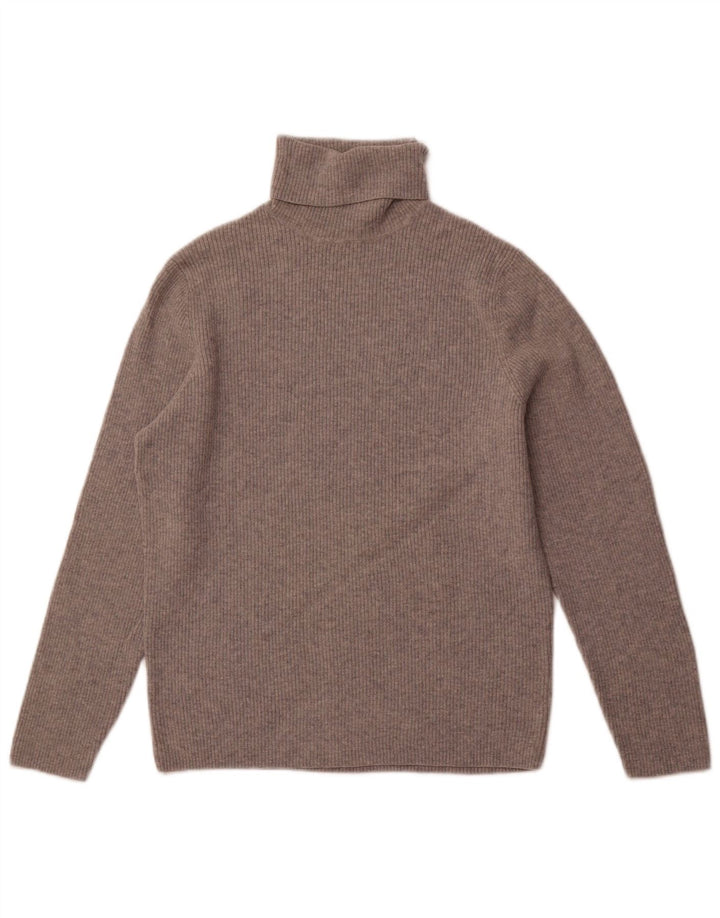 MASSIMO DUTTI Suéter tipo jersey con cuello vuelto para mujer UK 46 Large Grey Wool