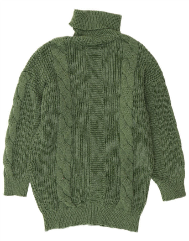 SHEIN Jersey oversized con cuello vuelto para mujer UK 40 Verde medio