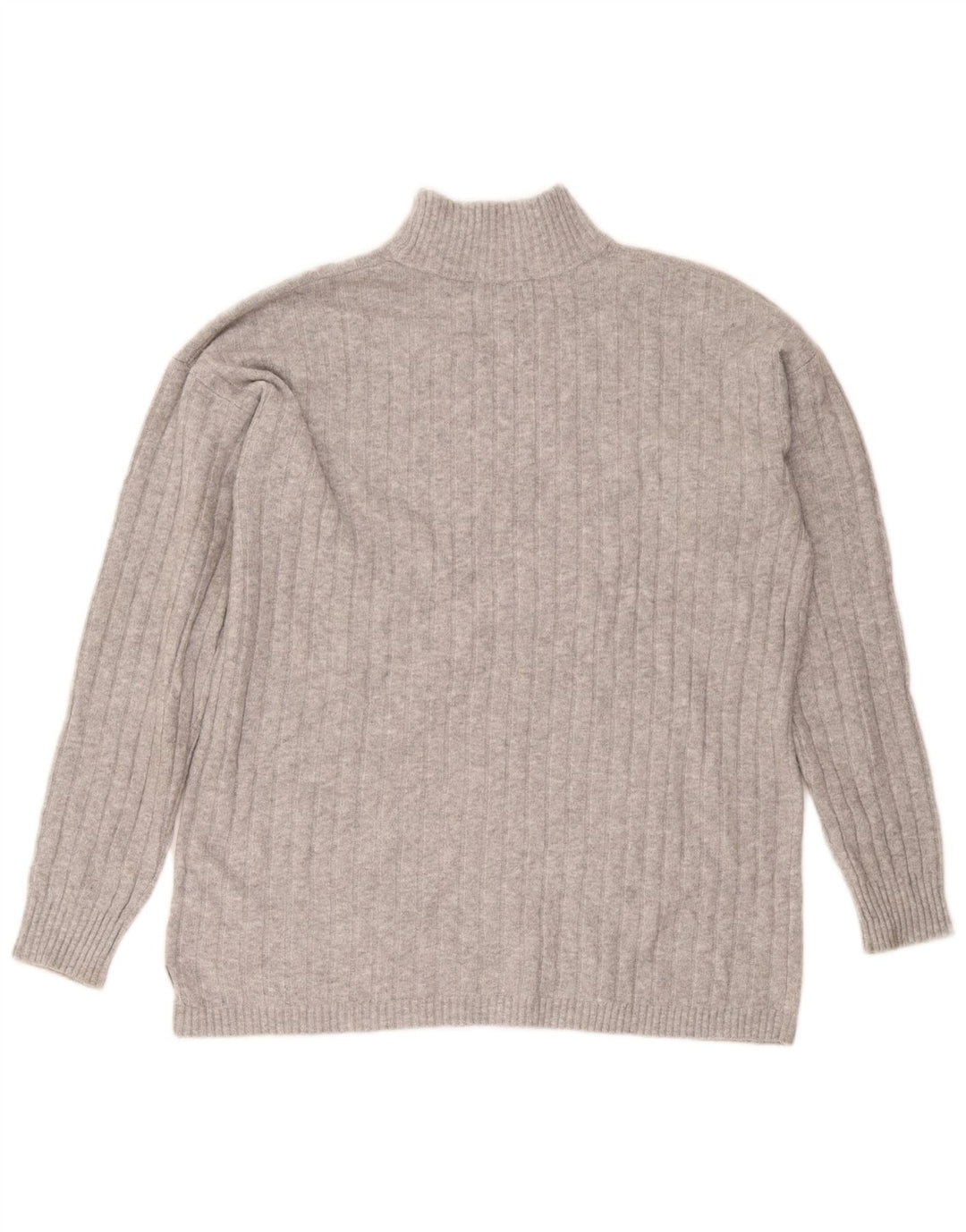 Eddie Bauer Suéter alto con cuello alto para mujer, talla 44, color gris medio