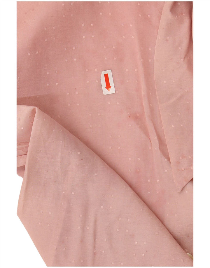 Vintage mujer frente corbata camisa blusa IT 46 grande rosa geométrico