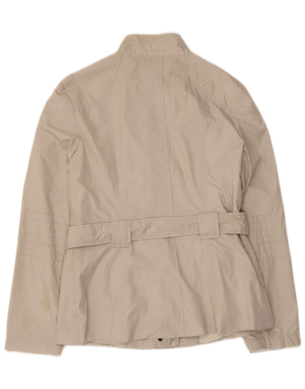 Zara - Chaqueta utilitaria para mujer, talla 40, poliéster blanco mediano