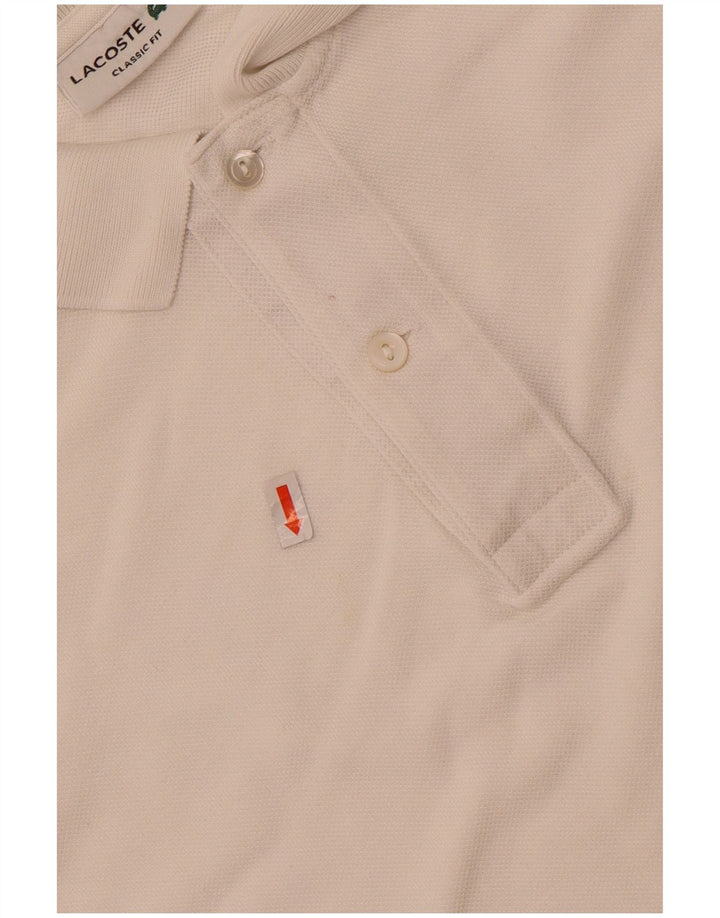 Lacoste Polo de ajuste clásico para hombre talla 5 grande blanco