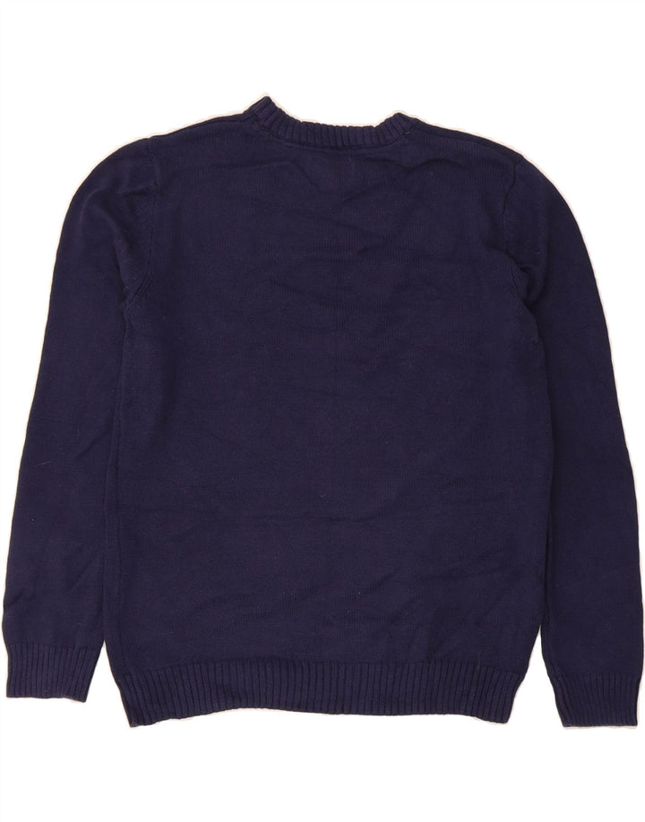 IZOD Boys Regular Crew Neck Jumper Sweater 14-15 Years Large  Navy Blue Vintage Izod and Second-Hand Izod from Messina Hembry 
