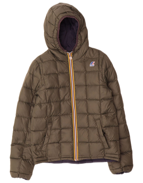 K-Way Chaqueta acolchada reversible con capucha para niño 15-16 años Caqui