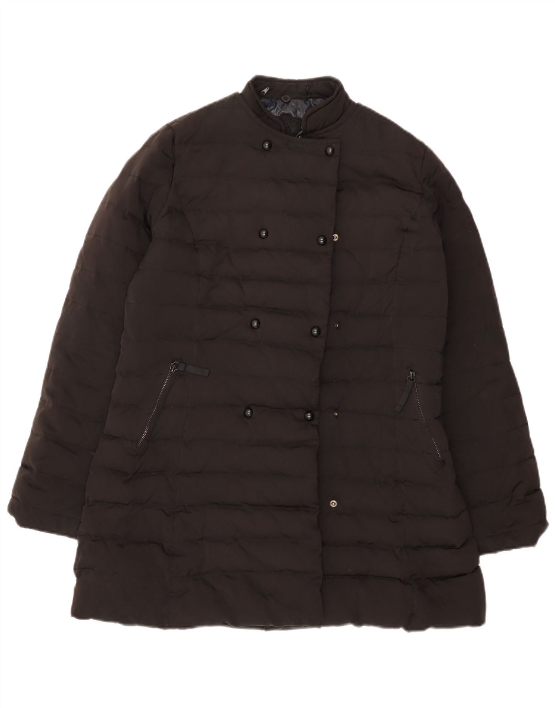 Massimo Dutti Abrigo Acolchado Mujer UK 46 Large Poliéster Negro