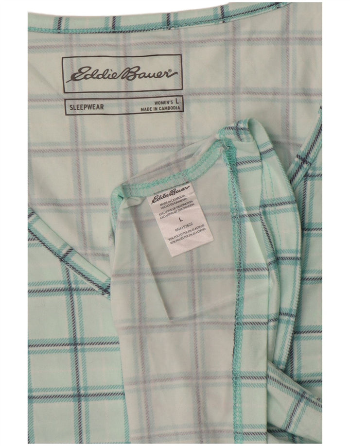 EDDIE BAUER Camiseta sin mangas para mujer UK 16 Large Blue Check Poliéster