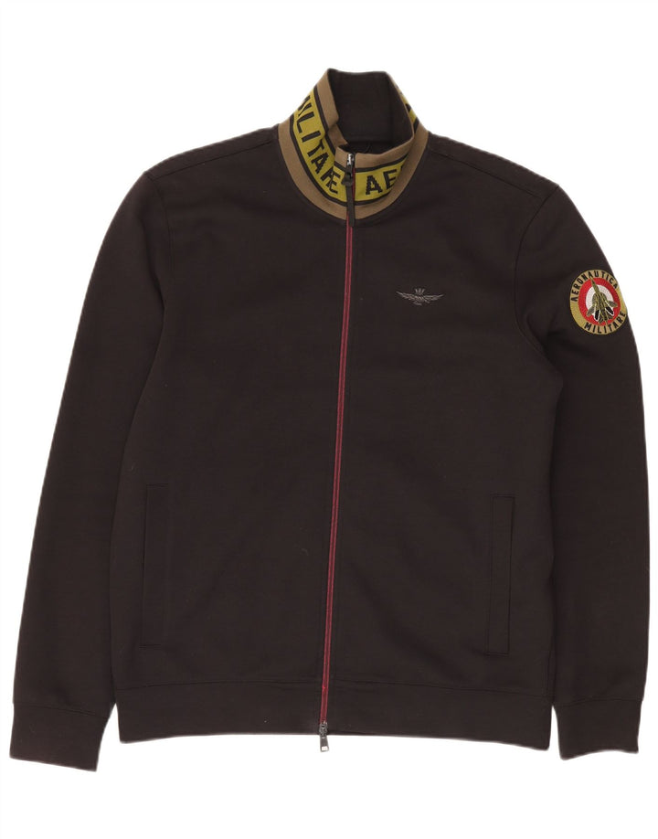 AERONAUTICA MILITARE Chaqueta superior de chándal gráfico para hombre XL Poliéster negro