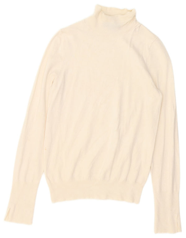 Zara Mujer Cuello Alto Jersey Jersey UK 10 Small Beige