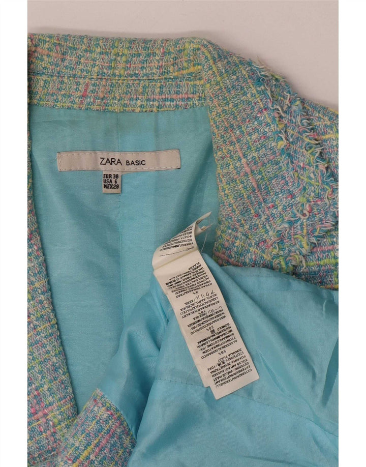 Zara Chaqueta Blazer de Manga 3/4 para Mujer EU 38 Small Multicolor Check