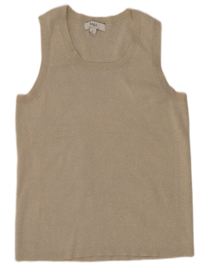Marks & Spencer - Camiseta sin mangas para mujer, talla 40, color beige mediano
