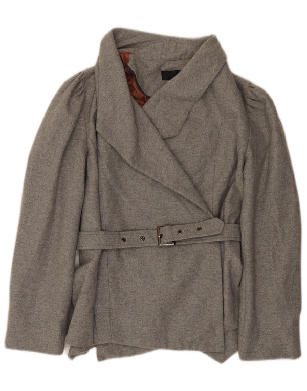 Topshop Chaqueta tipo blazer para mujer UK 10 Small Gris Poliéster
