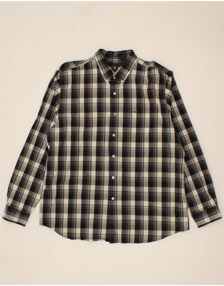 DOCKERS Mens Big & Tall Shirt XL Grey Check Cotton Vintage Dockers and Second-Hand Dockers from Messina Hembry 