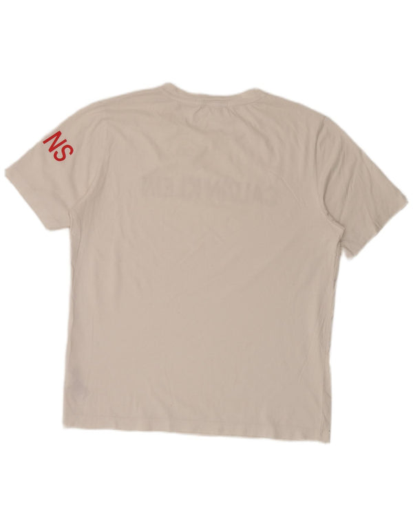 Calvin Klein Jeans Camiseta gráfica para hombre Top XL Algodón blanco