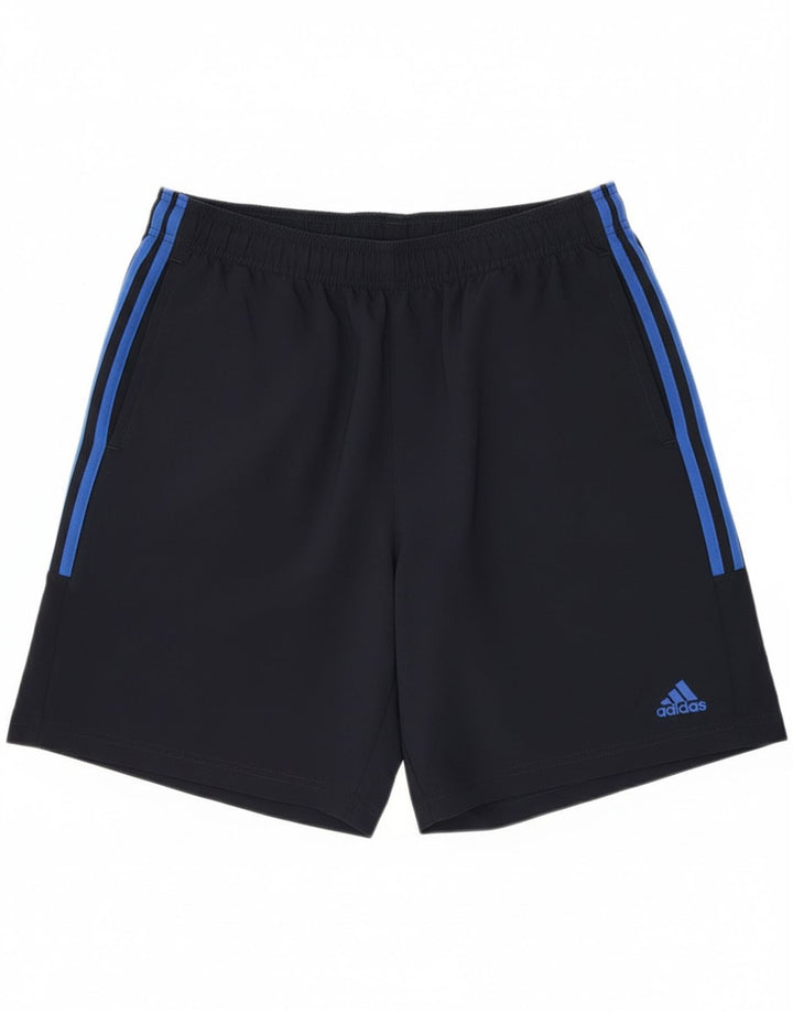 Adidas - Pantalones cortos deportivos para hombre, talla grande, poliéster, color azul marino