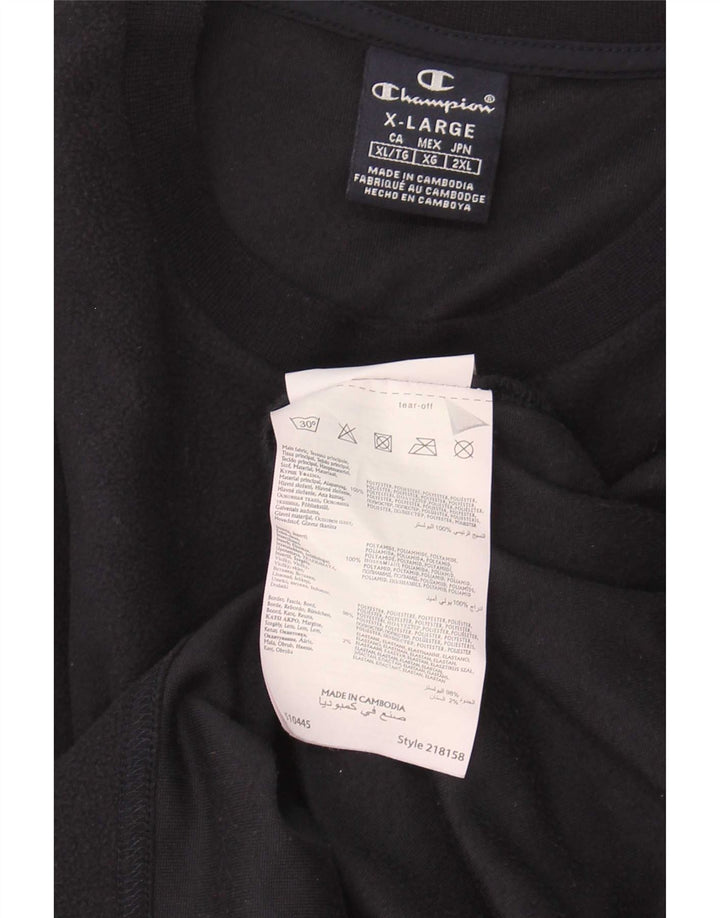 Champion Jersey de forro polar gráfico para hombre XL Azul marino Colorblock Poliéster