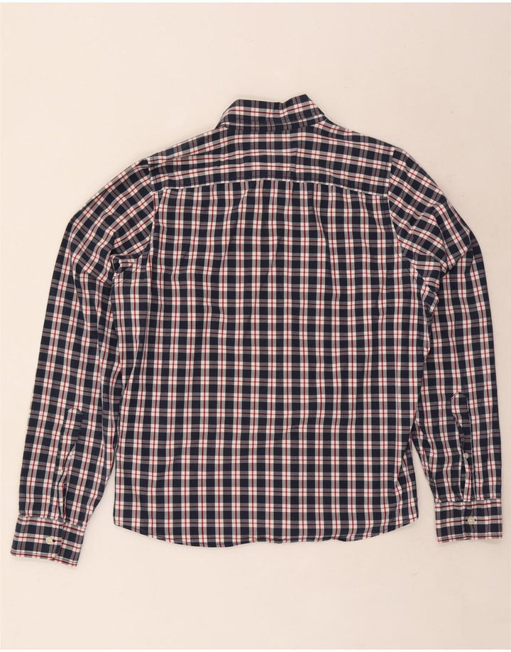 Camisa Hollister Hombre Grande Algodón A Cuadros Azul Marino