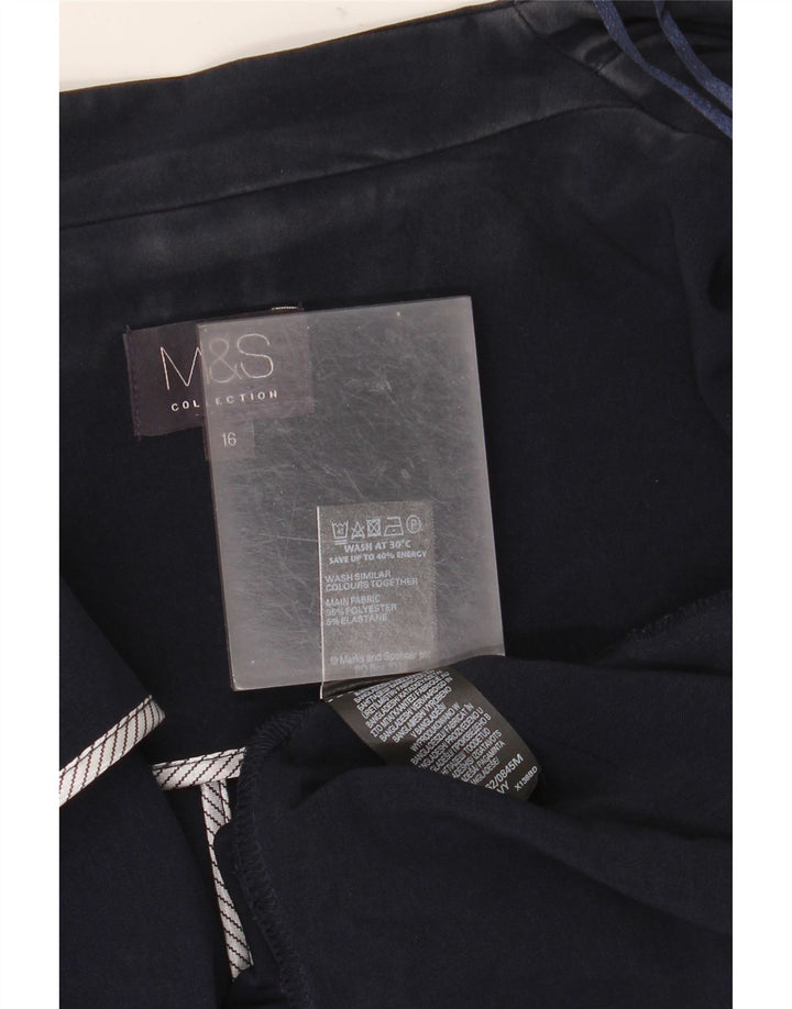 Marks & Spencer Chaqueta tipo blazer abierta para mujer UK 46 Grande Poliéster azul marino