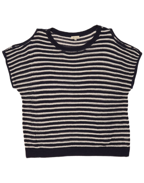 Marks & Spencer Vestido Túnica con Hombros Descubiertos para Mujer UK 40 XL Azul Marino Rayas