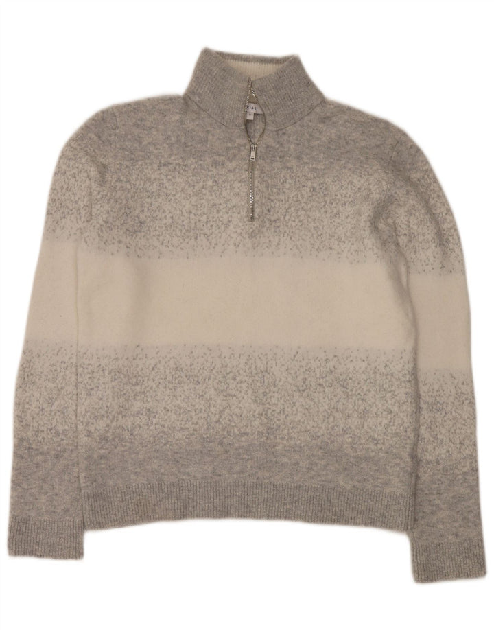 Jersey Reiss Hombre con cuello con cremallera y poliamida moteada en gris pequeño