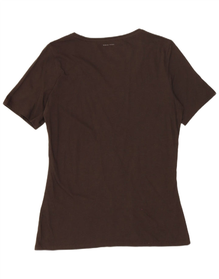 HUGO BOSS Camiseta gráfica para mujer Top UK 12 Algodón marrón medio