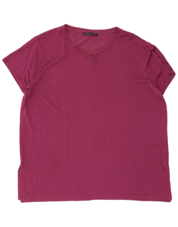 Marks & Spencer Camiseta para mujer Top UK 40 XL Viscosa a rayas moradas
