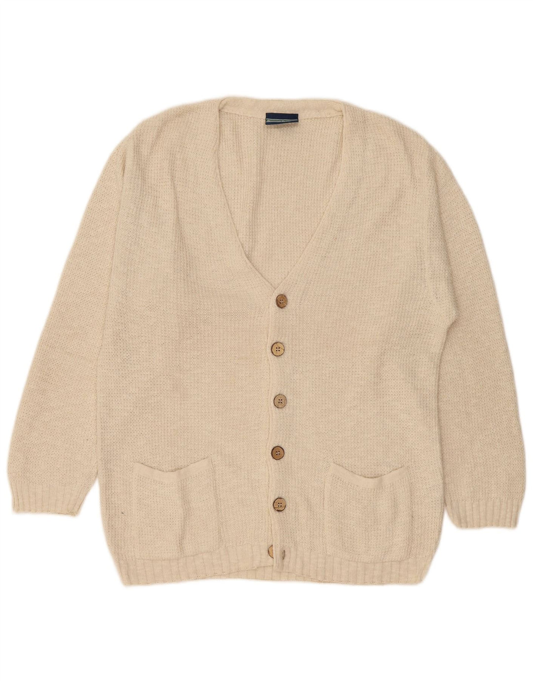 Quattro Castella - Cárdigan para hombre, talla grande, algodón beige
