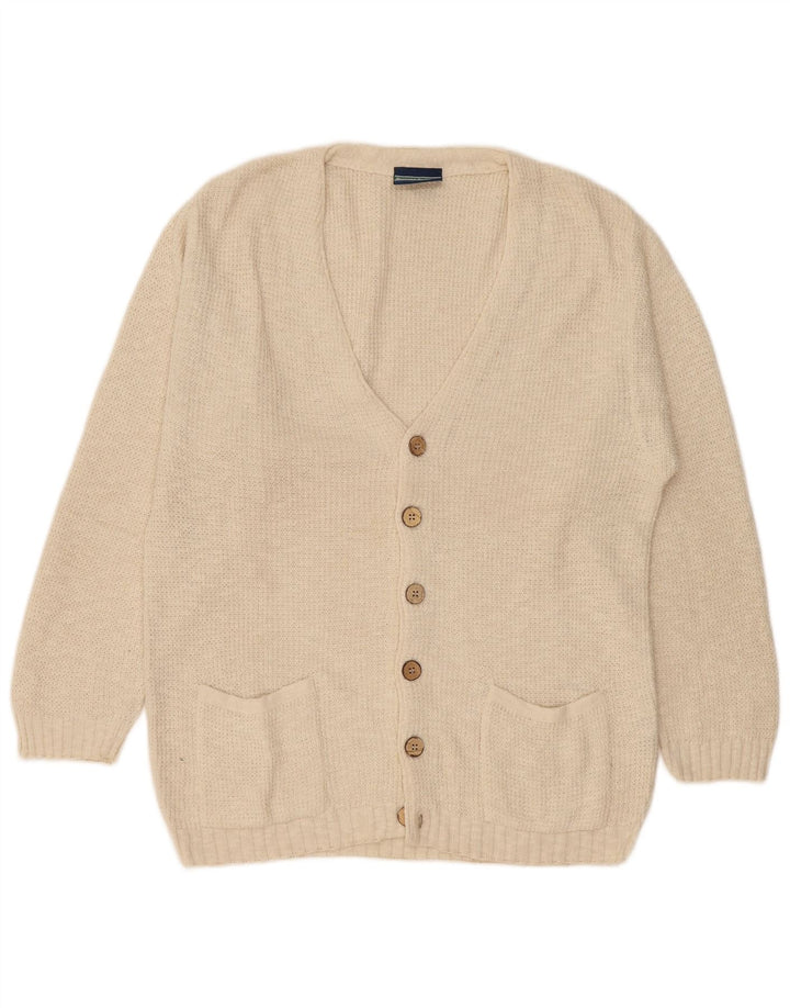 Quattro Castella - Cárdigan para hombre, talla grande, algodón beige