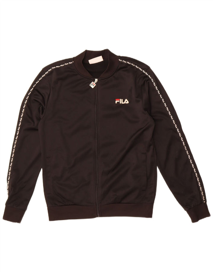 Fila Mens Graphic Chándal Top Chaqueta Pequeña Poliéster Negro