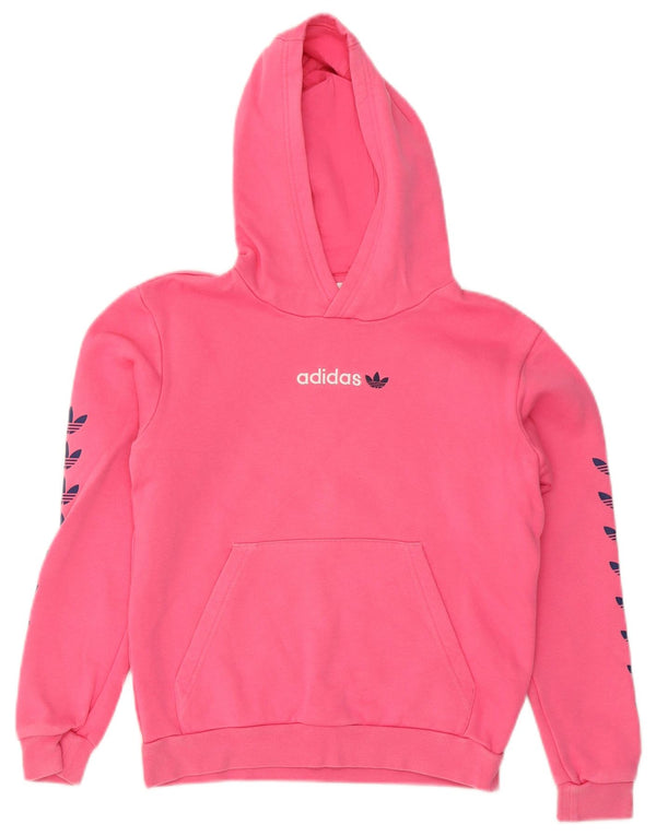 Adidas - Sudadera con capucha para niña, 11-12 años, algodón rosa