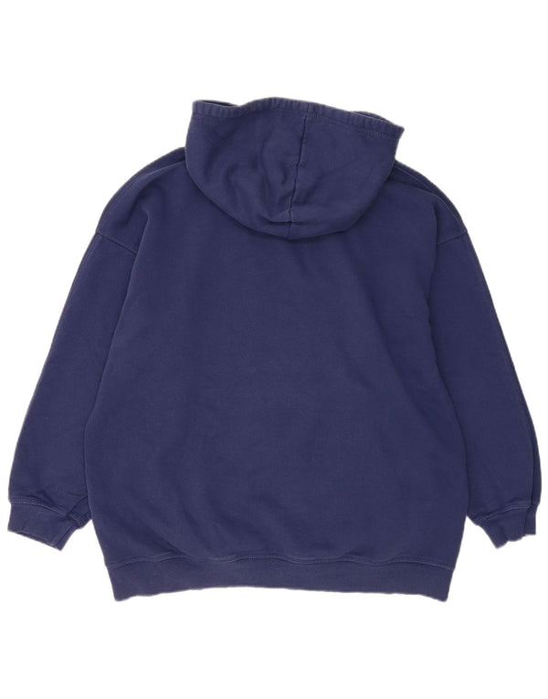 Zara Mujer Sudadera con Capucha Extragrande UK 10 Small Azul Marino Algodón