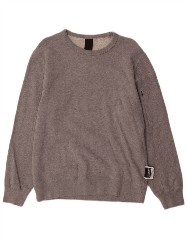 NOUMENO CONCEPT Sudadera gráfica para hombre Jersey de algodón gris medio