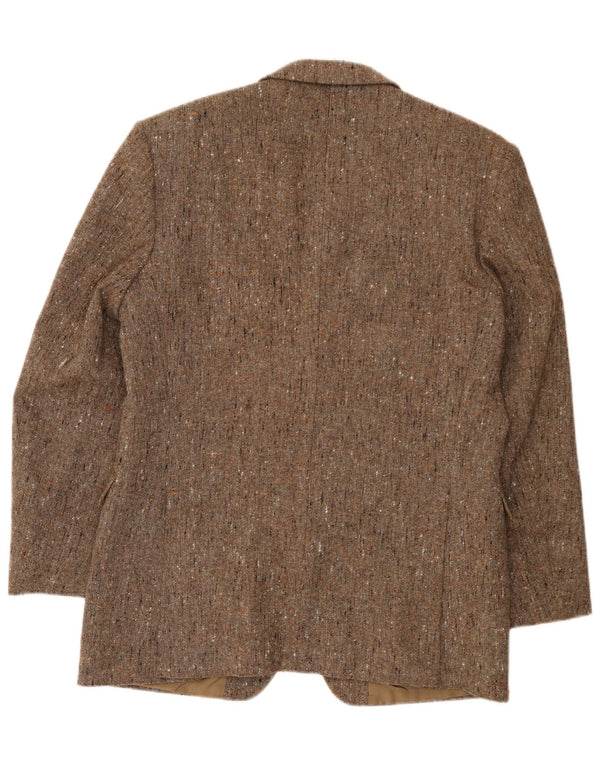 Vintage hombres 2 botones Blazer chaqueta Reino Unido 38 medio beige moteado
