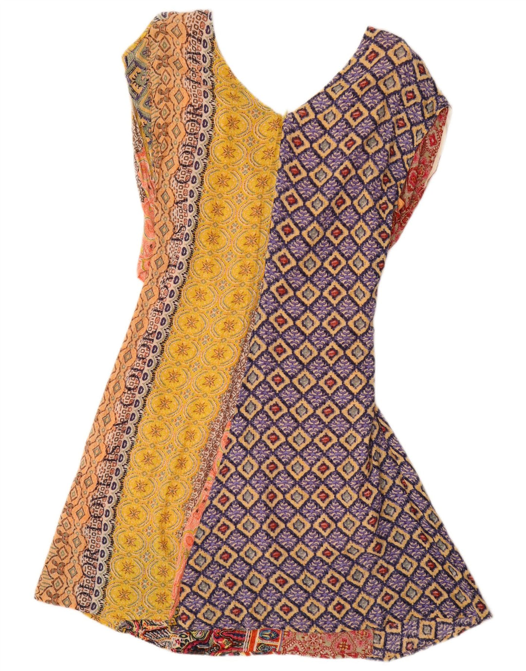 Desigual Vestido Acampanado EU 44 XL Multicolor Geométrico