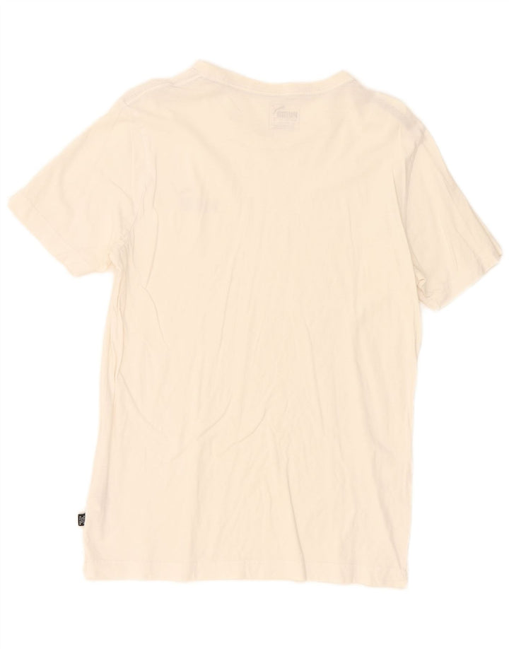 Puma - Camiseta para hombre, talla pequeña, algodón blanco