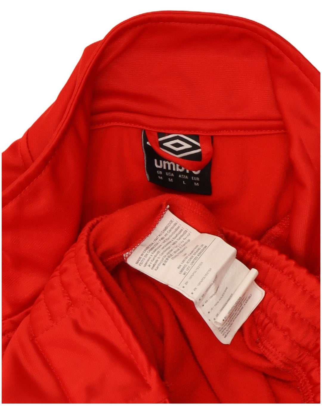 Umbro Hombre Chándal Top Chaqueta Poliéster Color Block Rojo Medio