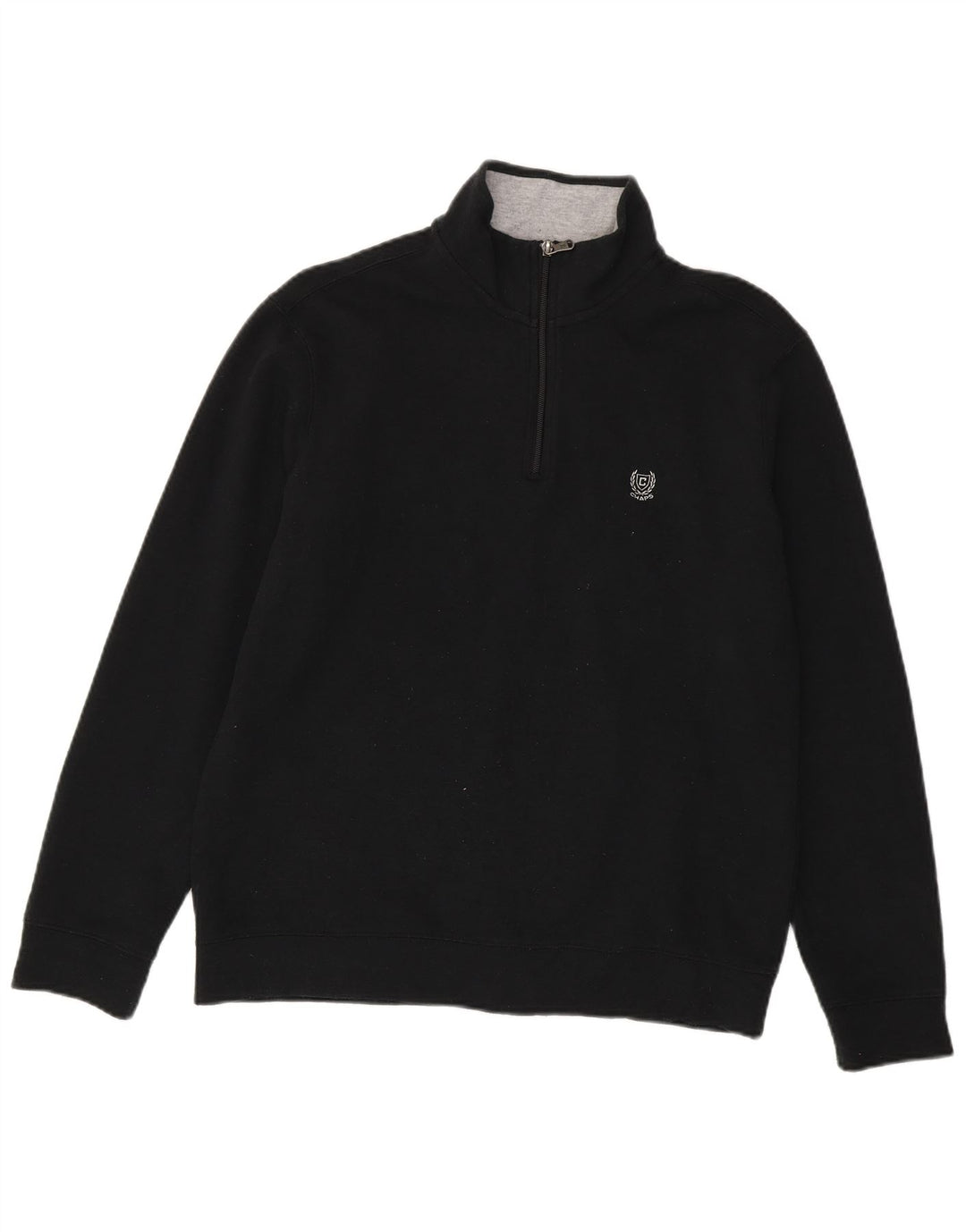 Chaps Sudadera con cuello con cremallera para mujer, talla 40, talla grande, algodón negro