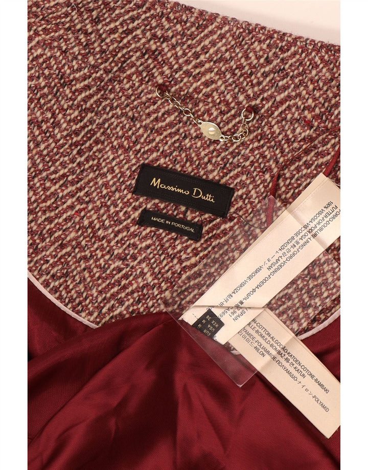Abrigo Massimo Dutti Mujer UK 44 Viscosa Espiga Roja Mediana