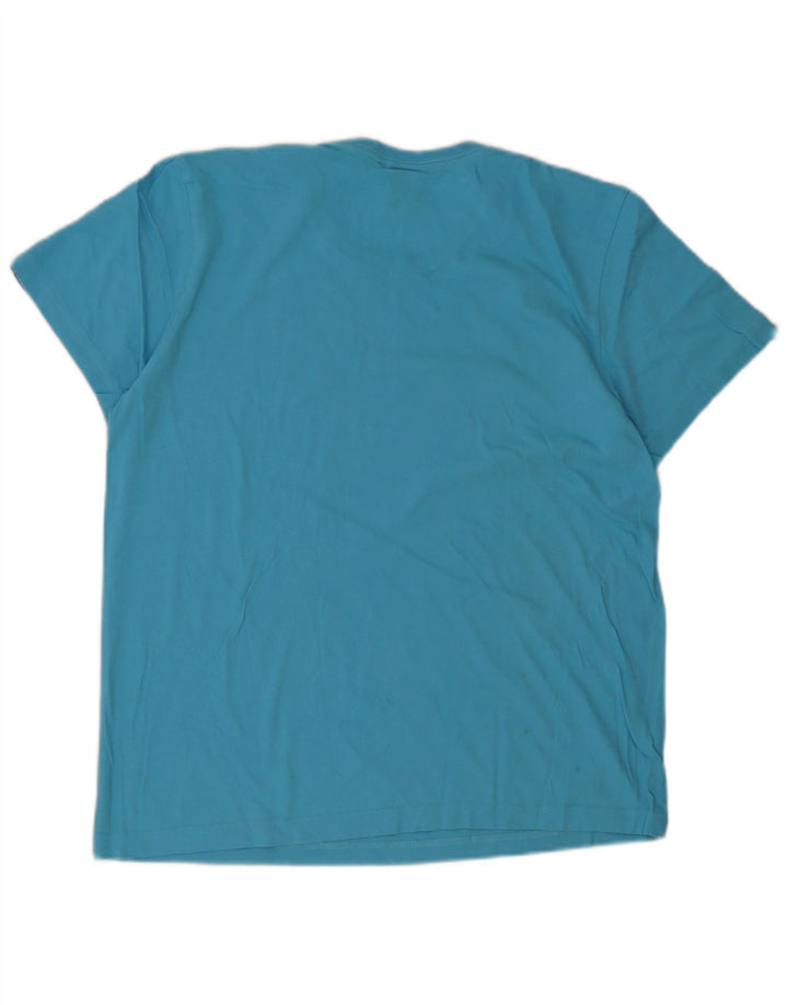 Adidas Hombre Camiseta Gráfica Top Azul Medio