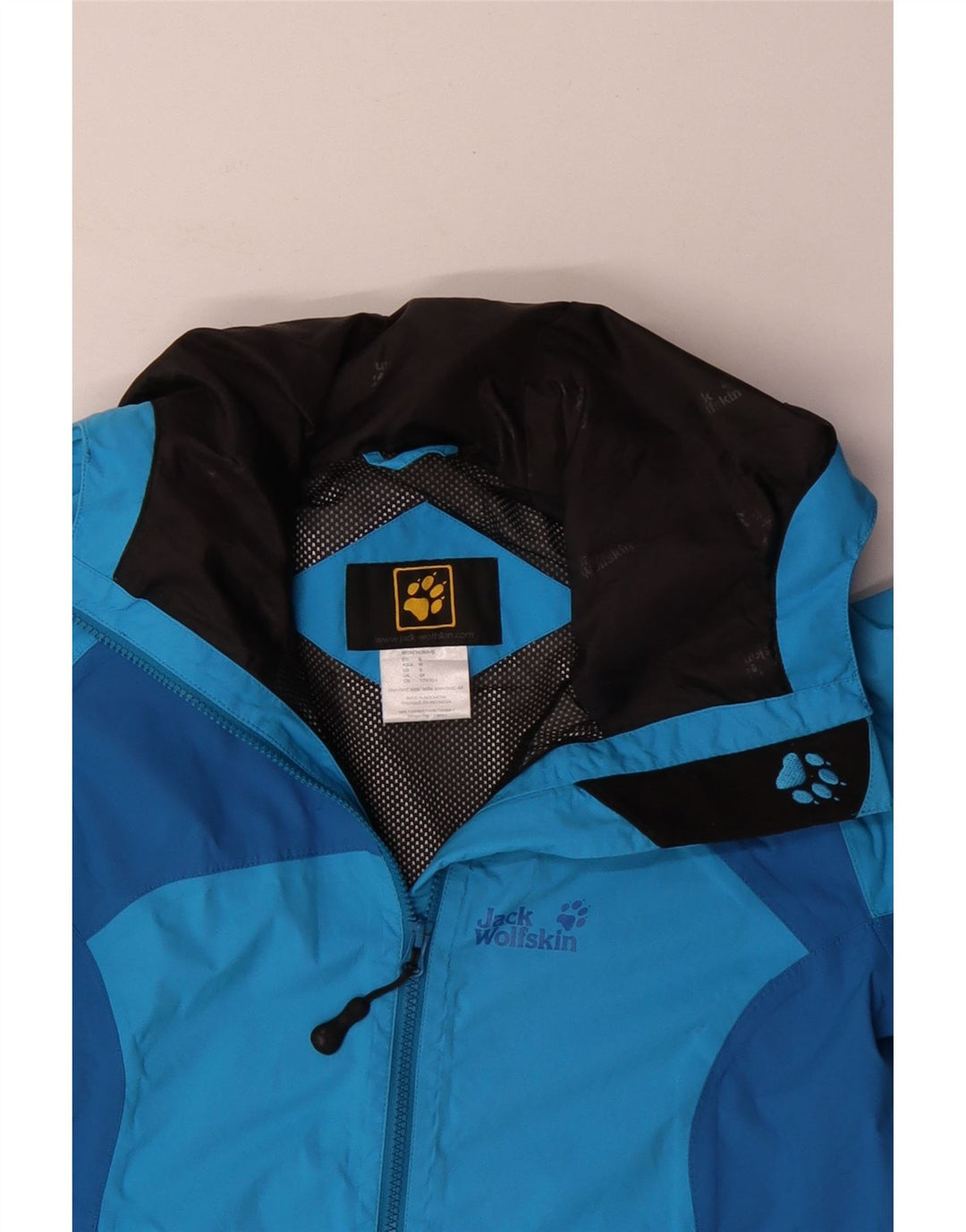 Jack Wolfskin Chaqueta impermeable con capucha para hombre UK 34 Small Azul Colorblock