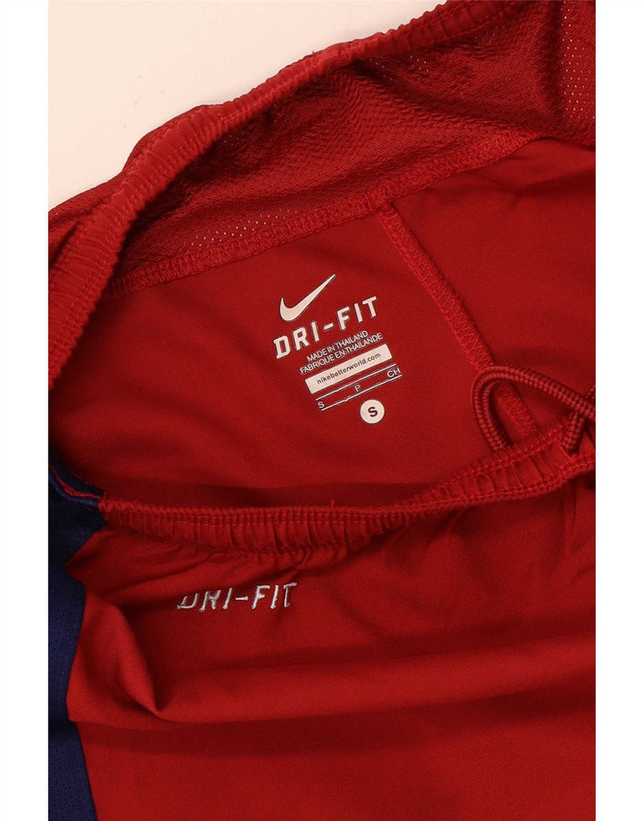 Pantalón corto deportivo Nike FCB para hombre, poliéster color block, pequeño, rojo