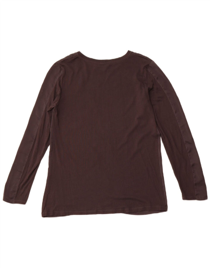 ZARA Mujer Top Manga Larga ES 42 Medio Negro Sintético