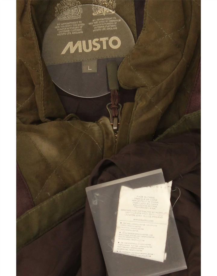 Musto Chaqueta acolchada para hombre UK 40 Large Caqui Colorblock Poliéster